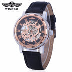 Winner Men's Fashion Roman Numerals Hollow Retro Belt manual mechanical men causal Watch SLZ37