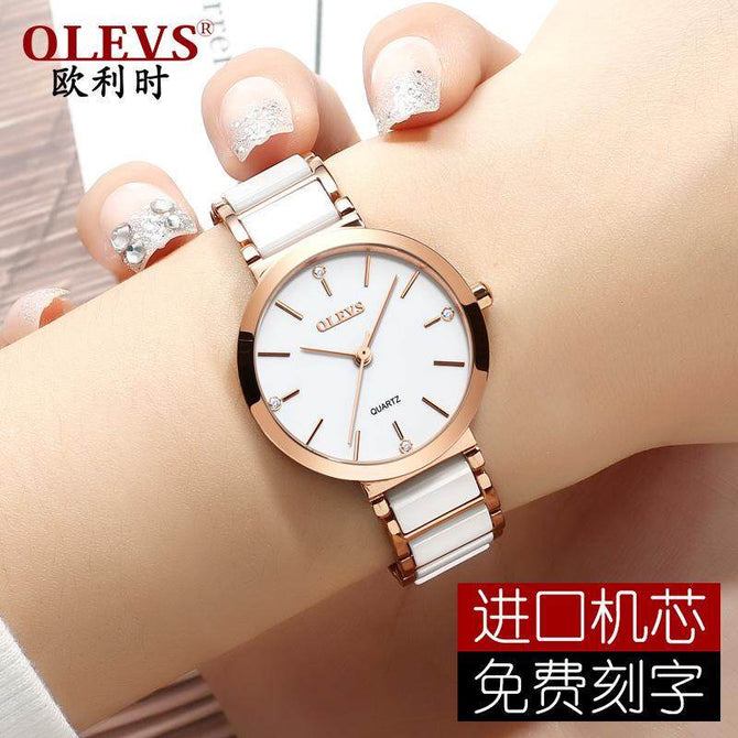 OLEVS 5877 fashion quartz women's watch Jam tangan perempuan waterproof women's Casual watch