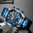 Megir Men's Watch fashion Large Dial Chronograph Calendar Luminous Waterproof Steel Belt Men's Watch 2065