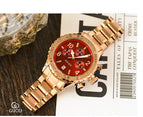 GUOU women's watch fashion trend large watch dial calendar Korean version steel band quartz watches for women men