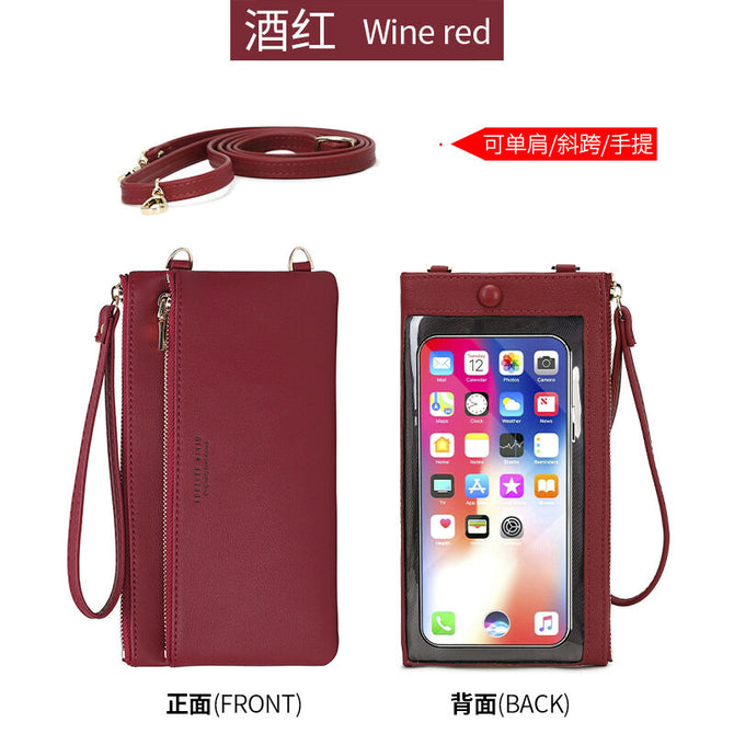 2022 new touch screen mobile phone bag women's bag mini diagonal small bag light change mobile phone bag clutch bag QB319