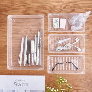 Drawer Organizers Plastic Bathroom Storage Bins Versatile Trays Vanity Dividers Container for Bedroom Dresser Kitchen Office