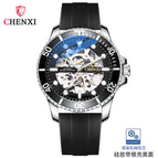 Chenxi New Silicone Tape Hollow Automatic Mechanical Watch Men's Waterproof Luminous Mechanical Watch 8805a