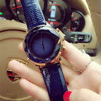 GUOU 8107 Ladies' Watch INS Online Celebrity Waterproof Fashion Big Dial Leisure Versatile Watch Female Quartz Watch