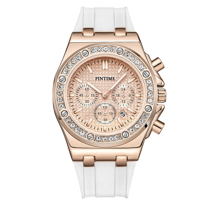 PINTIME women's watch three needle fashion calendar waterproof fashion lady quartz watch