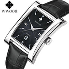 Brand WWOOR 8017 New Luxury Men's Watches Quartz Watch Male Wristwatch leather Waterproof Clocks 5Bar waterproof