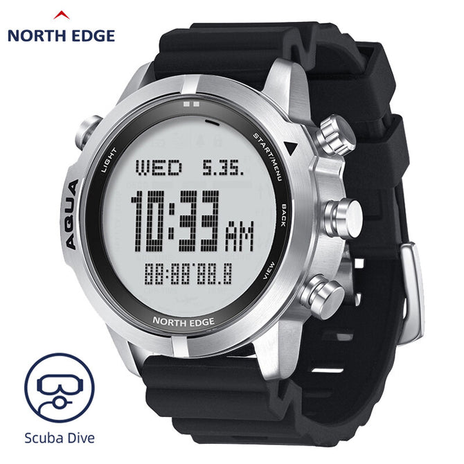 NORTH EDGE AQUA 5800mAh New Arrival Original Men's Professional Diving Computer Watch Scuba Male Watches Free Diving Waterproof 100M Altimeter Barometer Compass
