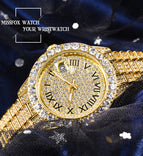 MISSFOX watch women's fashion diamond waterproof calendar full diamond face luminous ladies quartz watch 3035
