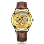 LAOGESHI dragon and phoenix couple watch mechanical hollow luminous leather watch automatic mechanical watch 3688