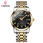 Chenxi Men's Diamond New Stainless Steel Calendar Waterproof Simple Business Fashion Luminous Quartz men casual Watch CX-8221
