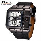 Oulm 3364 Big dial Watches Casual Wristwatch Square Dial Wide Strap Men's Quartz Watch Luxury Brand Male Clock Super watch for Men