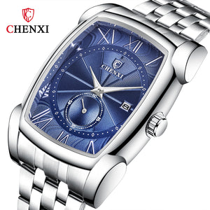 CHENXI Men's watch fashion square waterproof calendar quartz causal men's watch CX-8209