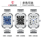CHENXI Men's watch New Square Steel Band Watch fashion casual waterproof calendar quartz men's casual watch CX-8216