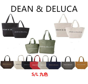 2PCS Japan Hot Sale DEAN & DELUCA New Style Portable Canvas Eco-Friendly Shopping Bag Storage Women's Shoulder