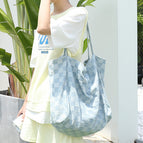 New Korean version art canvas bag ins casual wash denim handbag net red fashion lattice single shoulder female bag SR1119