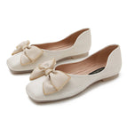 Soft leather and soft square-toed single shoes 2022 new fairy style flat-bottomed shallow mouth scoop shoes pedal boat shoes female 555-18