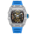 ONOLA diamond-studded live fashion sports automatic mechanical watch men's silicone strap waterproof ON3828D