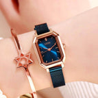 GEDI Women watch fashion simple easy match square popular quartz lady watch students bracelet 13004 mesh steel women's watch