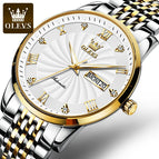 OLEVS men's Automatic mechanical watch luminous diamond waterproof watch men's business  watch 6630 men's causal watch