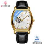 CHENXI High-end mechanical watch men's automatic fashion square hollow watch men's waterproof mechanical casual men watch CX-8815A