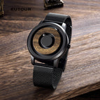 EUTOUR E019 Popular solid wood dial, simple magnetic steel ball fashion concept watch, parallel steel ball young students' men's watch women's watch popular watch male casual watches