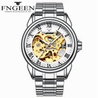 Fngeen Men's Watch Waterproof Fashion Student Men's Watch Double-Sided Hollow Automatic Mechanical Watch 8866