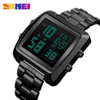 SKMEI1369 Men Fashion Watches New Stopwatch Waterproof Watch Stainless Steel Fashion Digital Wristwatches Male Clock