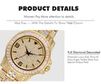 MISSFOX new fashion high-end diamond-encrusted men's watch stainless steel waterproof quartz watch v291
