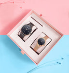 STARKING couple watch simple couple quartz watch starry sky object men and women calendar lovers watches