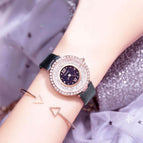 GUOU 8217 New Online Celebrity Tiktok Same Starry Sky Watch Women's Fashion Trend Diamond Inlaid Korean Version Full Diamond Female Watch Students