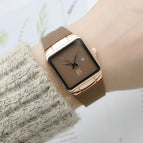 GOGO Silicone Tape square men's and women's watches fashion trend Mori women's watches calendar rubber belt quartz watch