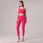 New yoga suit Cross Shoulder Strap Beautiful Back Tank-Top Yoga Clothes Women's Skinny Running fitness Sports Two-Piece set TZ-230322