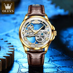 OLEVS Men's Watch automatic mechanical watch men's waterproof hollow student men's business watch