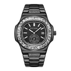 PINTIME watch men's casual explosive quartz calendar business trend waterproof steel fashion men watch