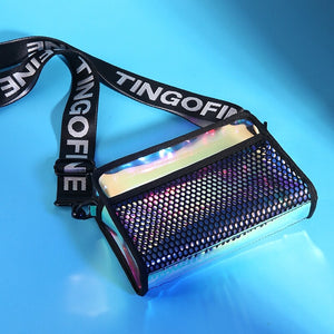 New laser fashion ladies mobile phone bag multi-functional waterproof transparent belt bag