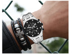 KIMSDUN Men's Watch Fashion Steel Band Three Eyes Waterproof Multifunctional Automatic Mechanical men's casual Watch K-1222A
