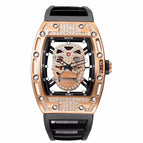SKONE Space-Time Men's Outdoor Sports Watch New diamond-set openwork skull quartz watch 5146-1