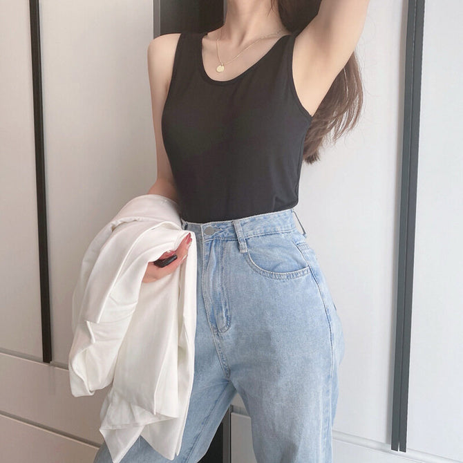 Women's vest with chest pad wear-free underwear modal beauty back can be worn outside