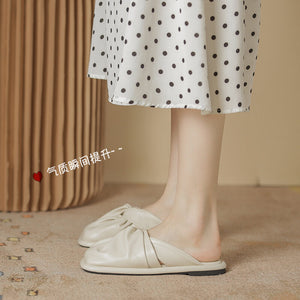 Half slippers women's 2022 spring and summer new slippers women's square toe sandals women's outer wear slippers women 132-1