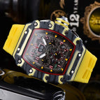 Watch for men Fashion Hollowed-out Barrel Quartz Watch Richard Six-Pin Walking Seconds Sports Casual Men's Watch 1035