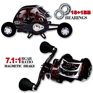 PROBEROS Metal Drop Wheel 18+1 Axis Fishing Reel 7:1:1 Fishing Gear Supplies Sea Fishing Reel