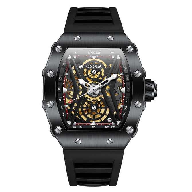 ONOLA ON6828men's watch Fashion Sports Automatic Mechanical Watch Men's Silicone Strap Waterproof Watch
