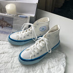 Cream blue canvas shoes student men and women couple shoes 2021 new Korean casual sports walking shoes 243