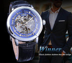 Winner western style men's fashion casual skeletonized mechanical movement men automatic mechanical watch SLZg80