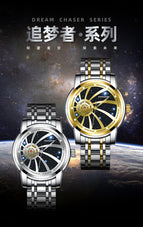 KIMSDUN New fashion trend starry dial hollow automatic watch men's mechanical watch waterproof men's casual watch
