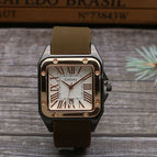 GOGOEY 2022 Square calendar boys' tape watch Rome scale men's Vintage Rubber Watch women's watch quartz watch women