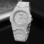 PINTIME Steel band Watch Baida diamond studded sky star men's and women's watches calendar quartz watch