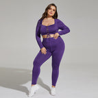 New plus Size Women Yoga Wear Lace-up Cutout Exercise Running Yoga Breathable Two-Piece Set yoga sports outdoor clothing S28
