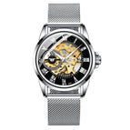 Fngeen Men's and Women's Automatic Mechanical Watch Mesh strap Fashion waterproof casual watch 0020