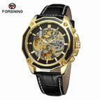 Forsining Waterproof Mechanical Watch Men's Fashion Casual Steel Belt Hollow Automatic Mechanical men Watch SLZe66